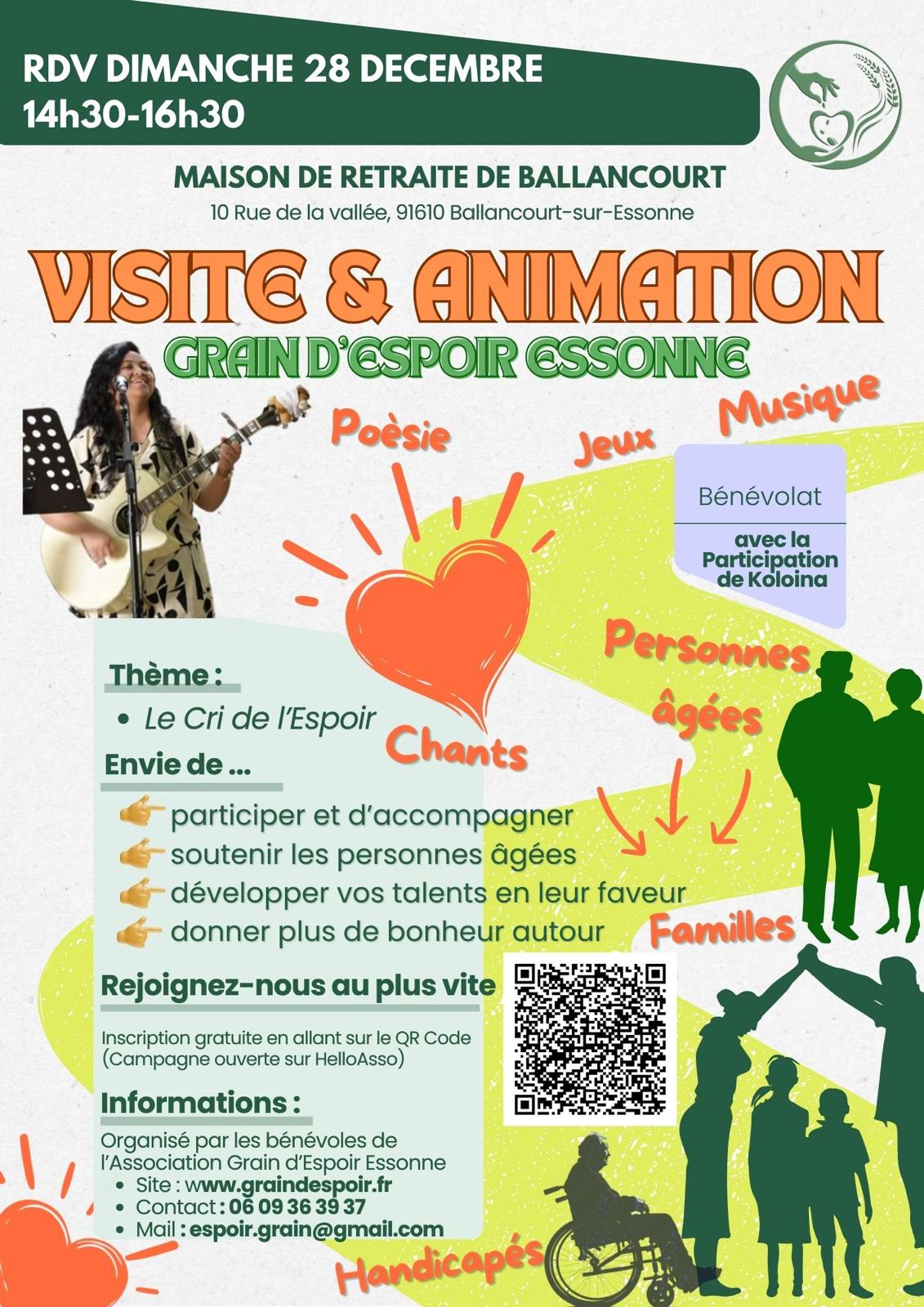 Visite et animation à la Maison de retraite de Ballancourt